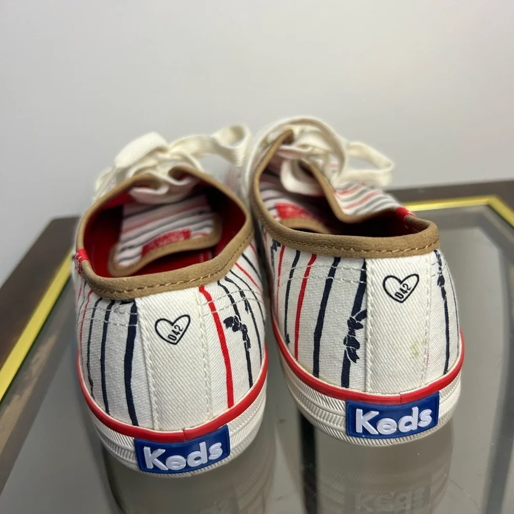 Keds X Taylor Swift TS Bow Striped Sneakers Womens Sz 9.5 Engagement Dress vibes